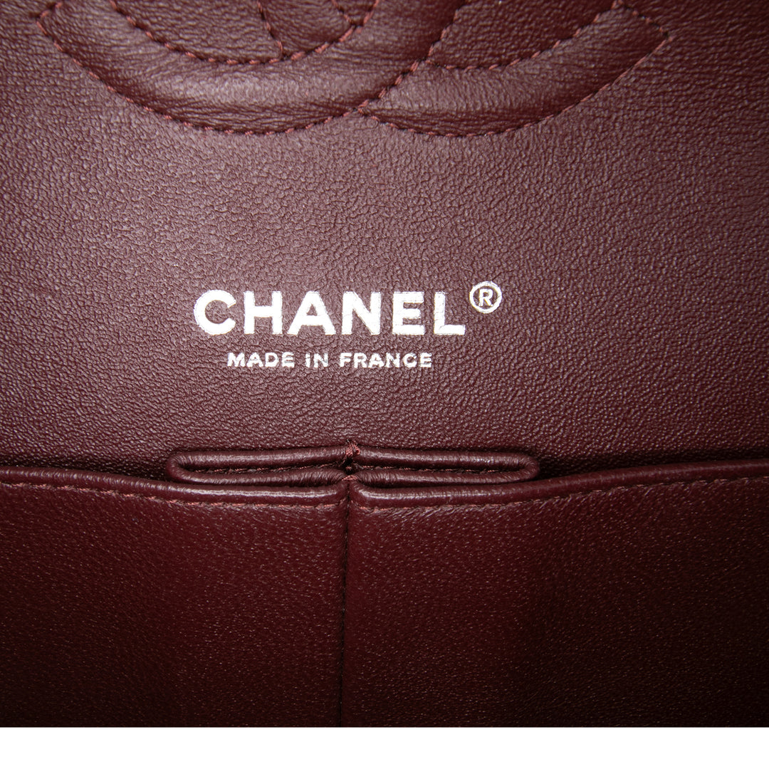 Chanel Medium Classic Tweed Double rabat Blanc