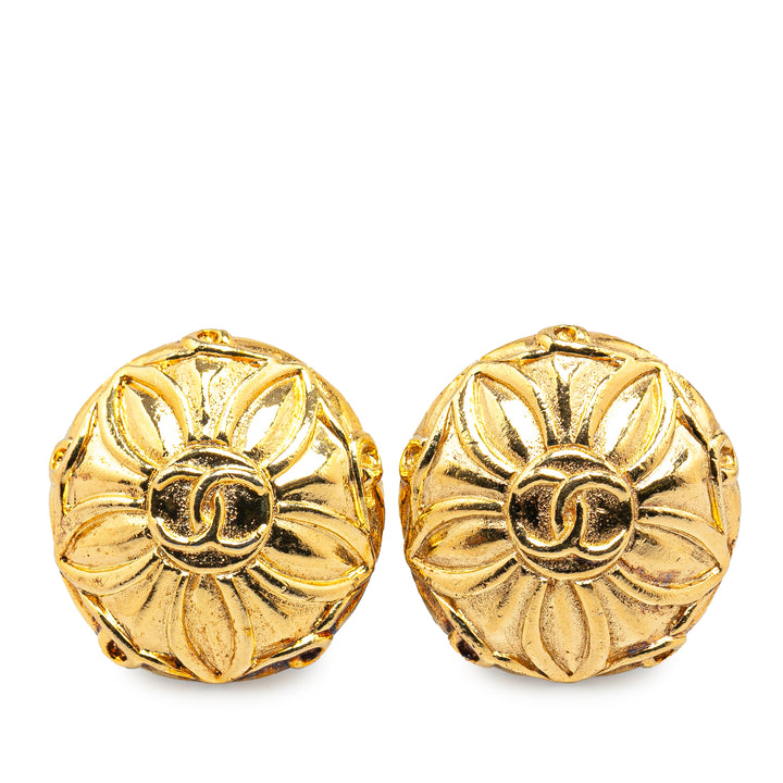 Gold Plated CC Clip On Earrings Gold - Gaby Paris