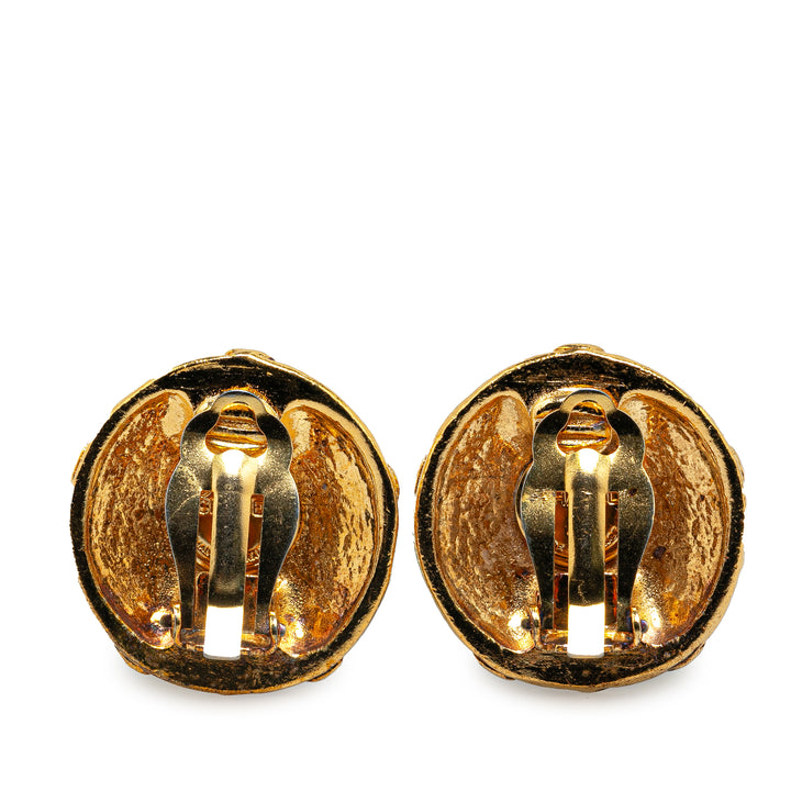 Gold Plated CC Clip On Earrings Gold - Gaby Paris