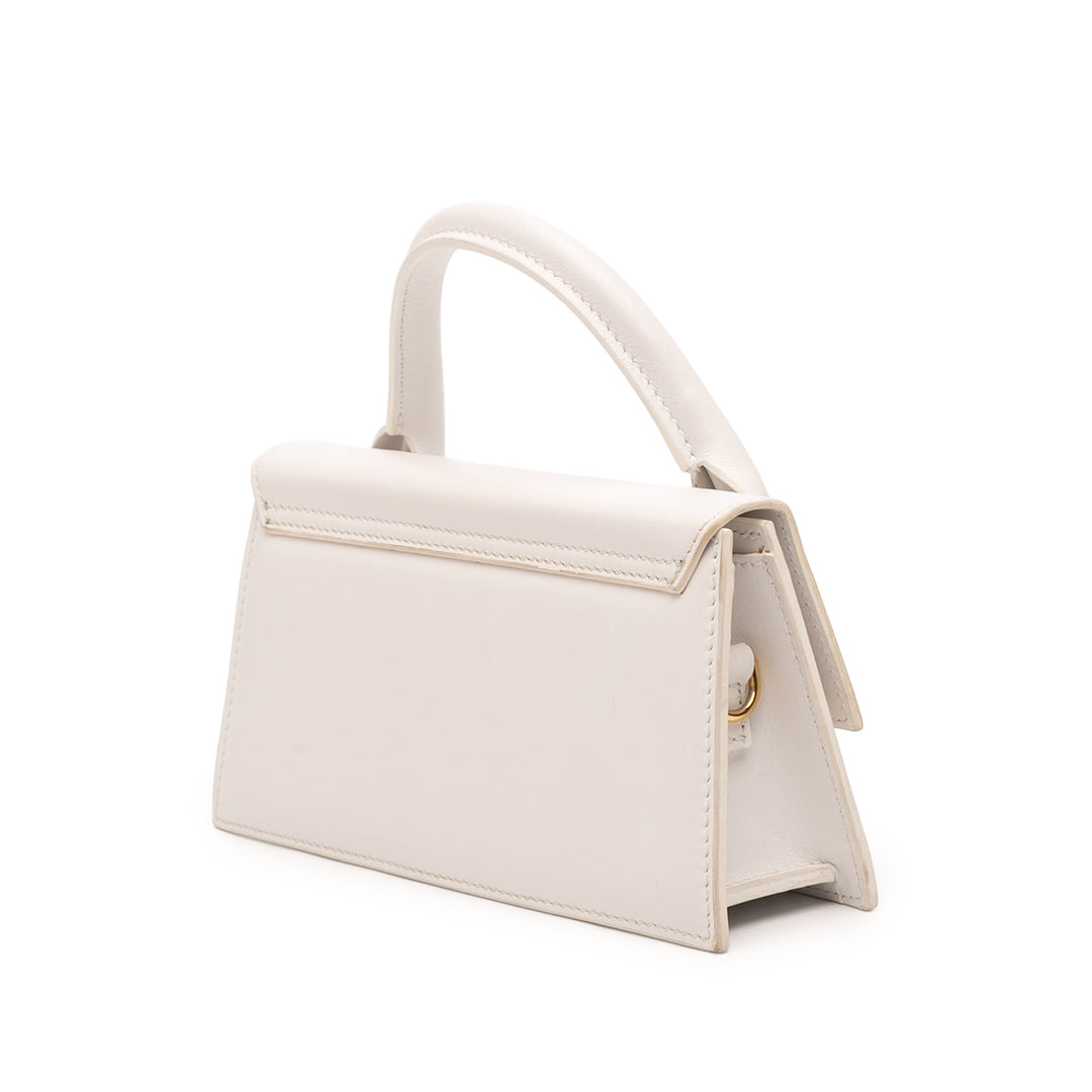 Jacquemus Sac à main Le Chiquito Long Cuir de veau lisse Blanc – vue 2 – GABY PARIS