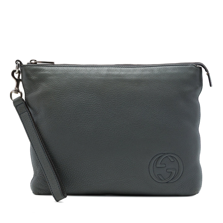 Gucci Soho Pochette Cuir de veau Gris – vue principale – GABY PARIS