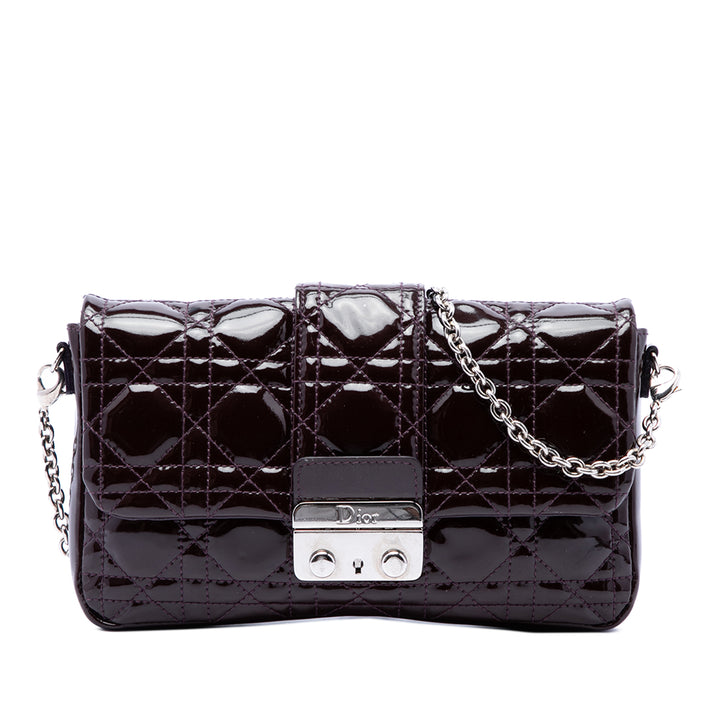 Dior Cannage New Lock Pochette Sac Violet – vue principale – GABY PARIS