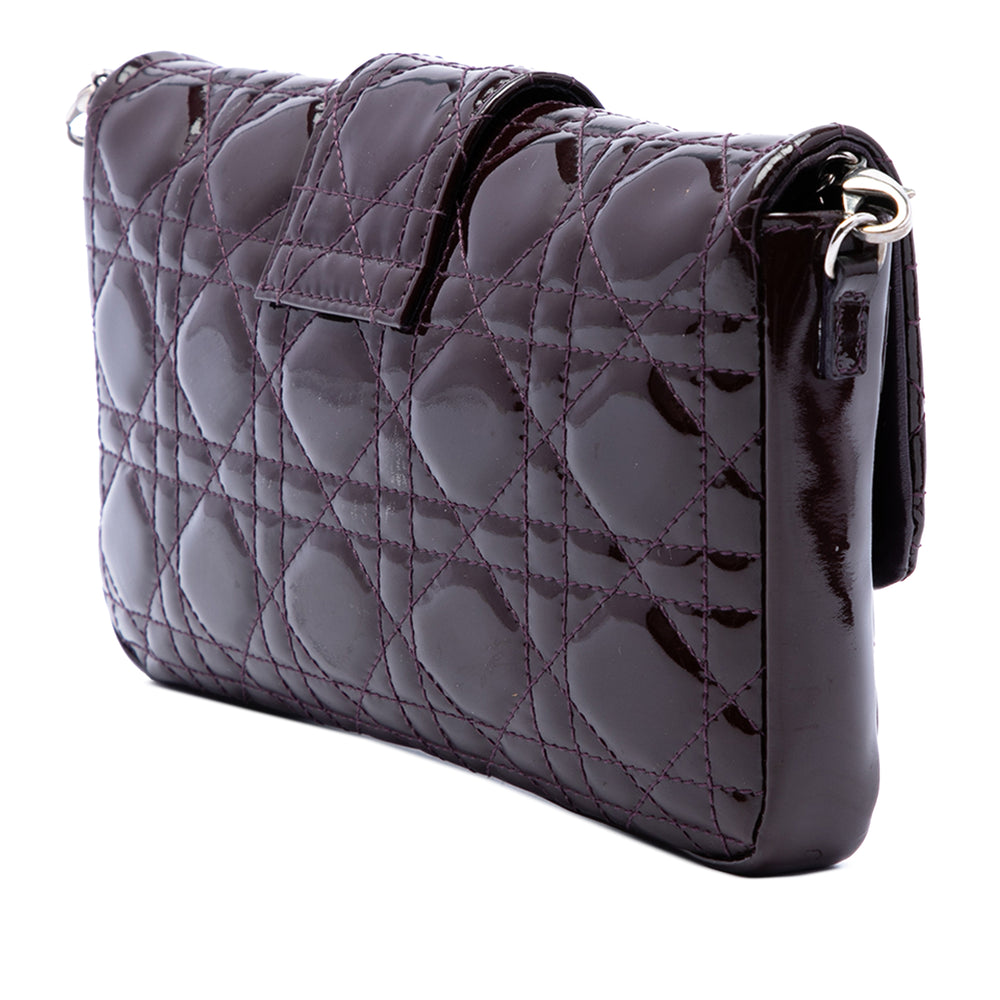 Dior Cannage New Lock Pochette Sac Violet – vue 2 – GABY PARIS