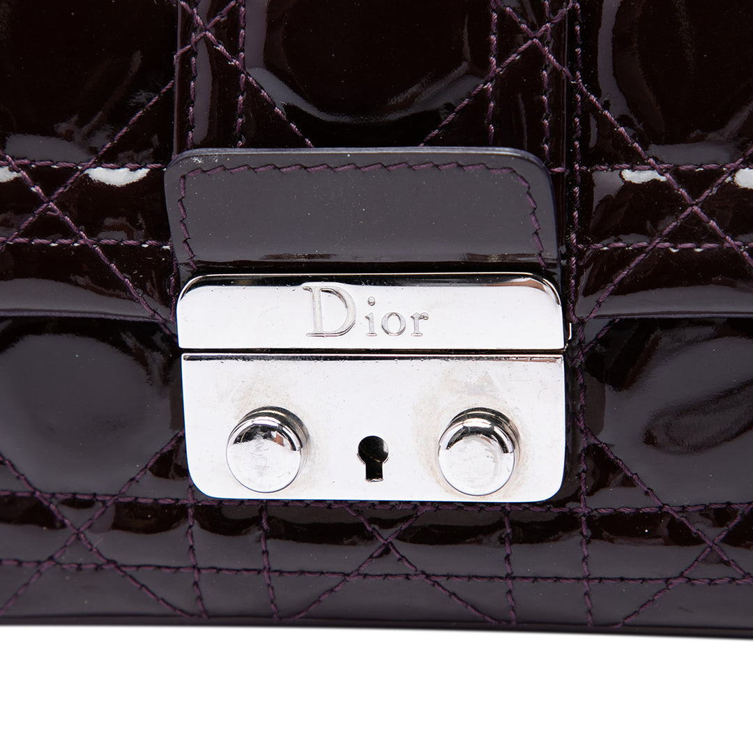 Dior Cannage New Lock Pochette Sac Violet – vue 5 – GABY PARIS