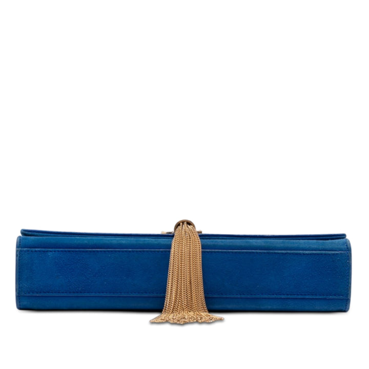 Saint Laurent Medium Daim Monogram Kate Pompon Sac porté croisé