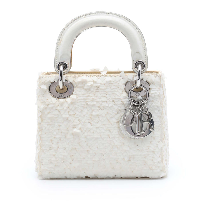 Dior Orné Lady Dior Mini Blanc – vue principale – GABY PARIS