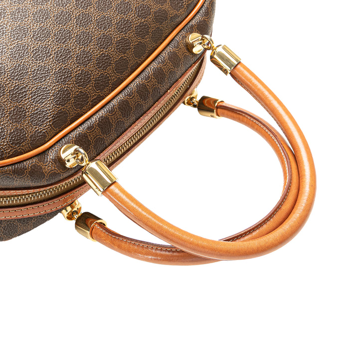 Macadam Coated Canvas Handbag Brown - Gaby Paris