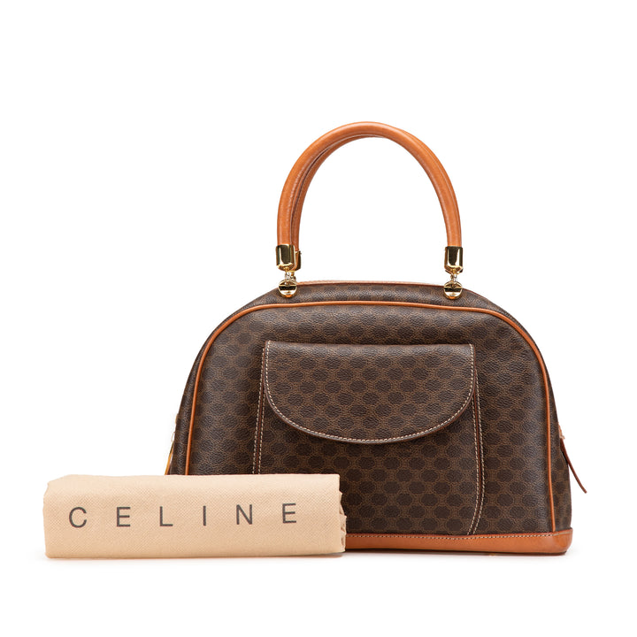 Macadam Coated Canvas Handbag Brown - Gaby Paris