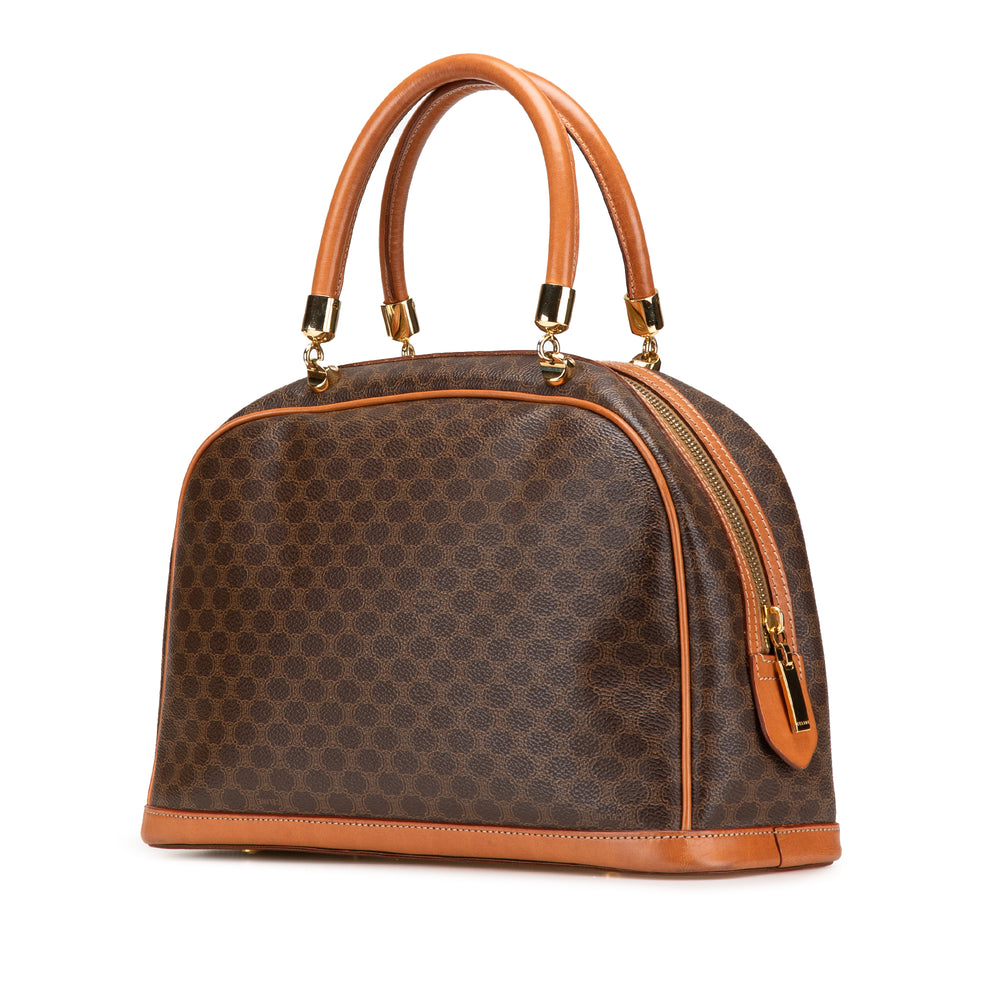 Macadam Coated Canvas Handbag Brown - Gaby Paris