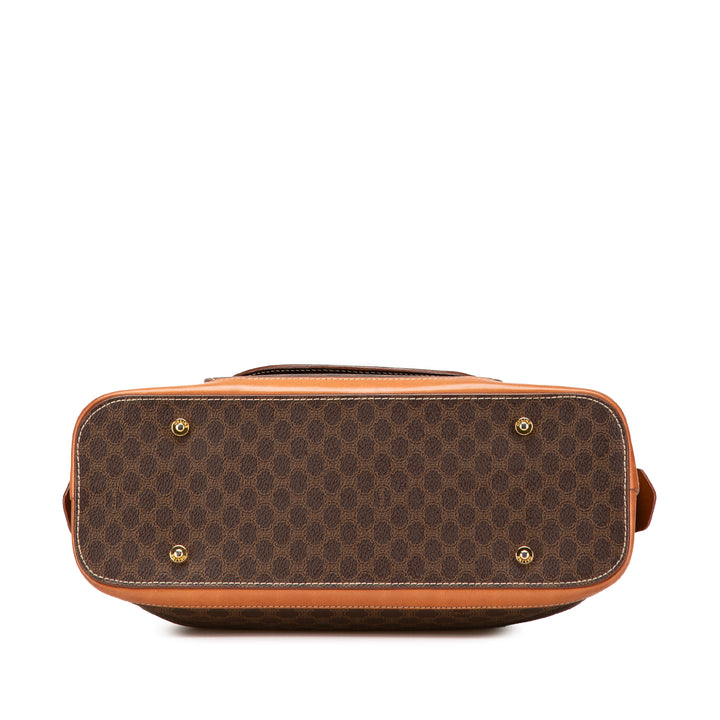 Macadam Coated Canvas Handbag Brown - Gaby Paris