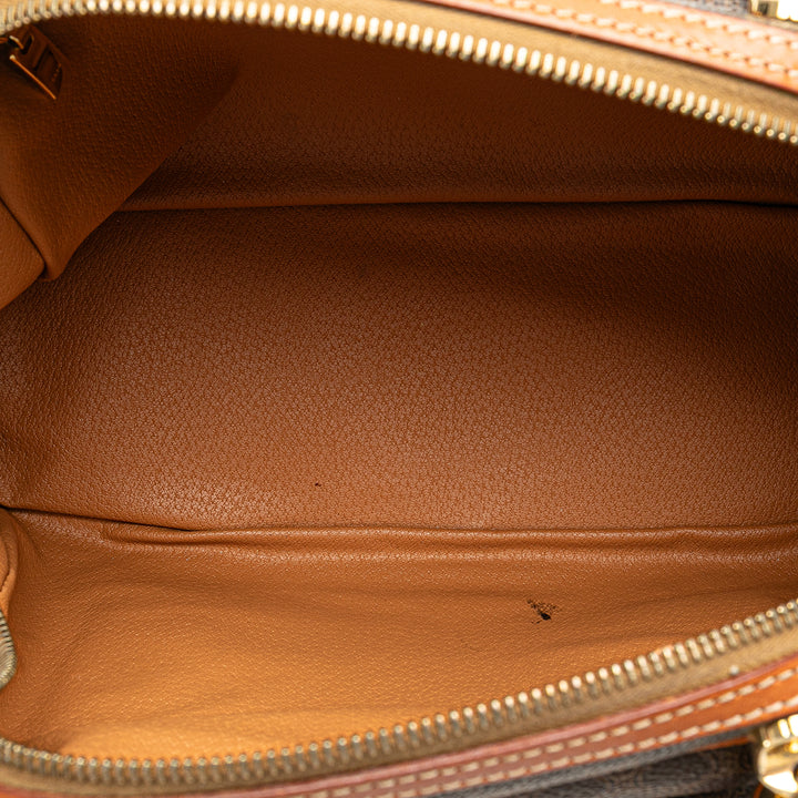 Macadam Coated Canvas Handbag Brown - Gaby Paris