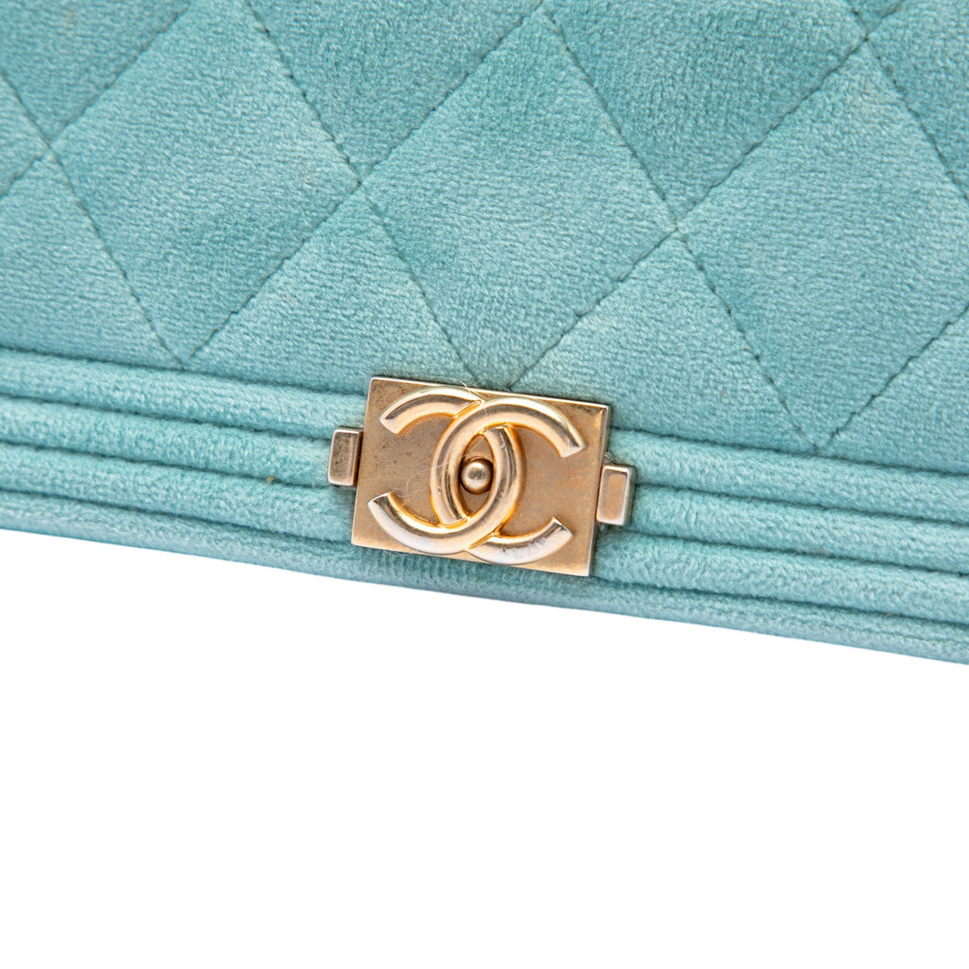 Chanel Matelassé Velours Boy Wallet on Chain