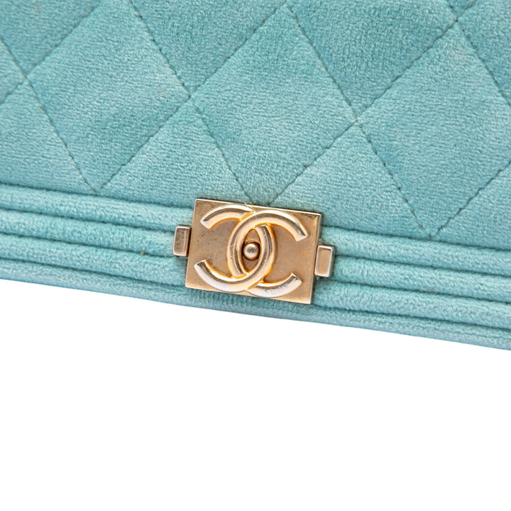 Chanel Matelassé Velours Boy Wallet on Chain