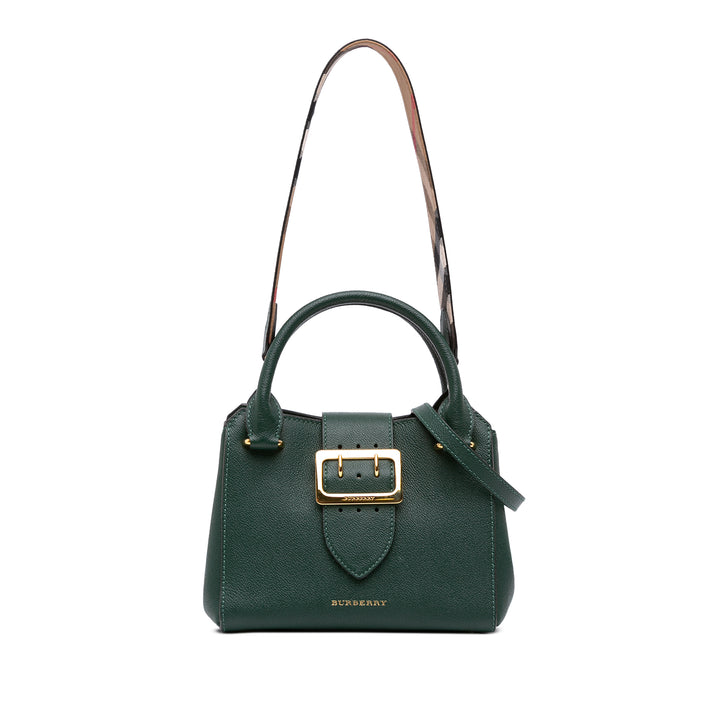 Burberry grainé Buckle Cabas Petit Cuir de veau grainé Vert – vue principale – GABY PARIS