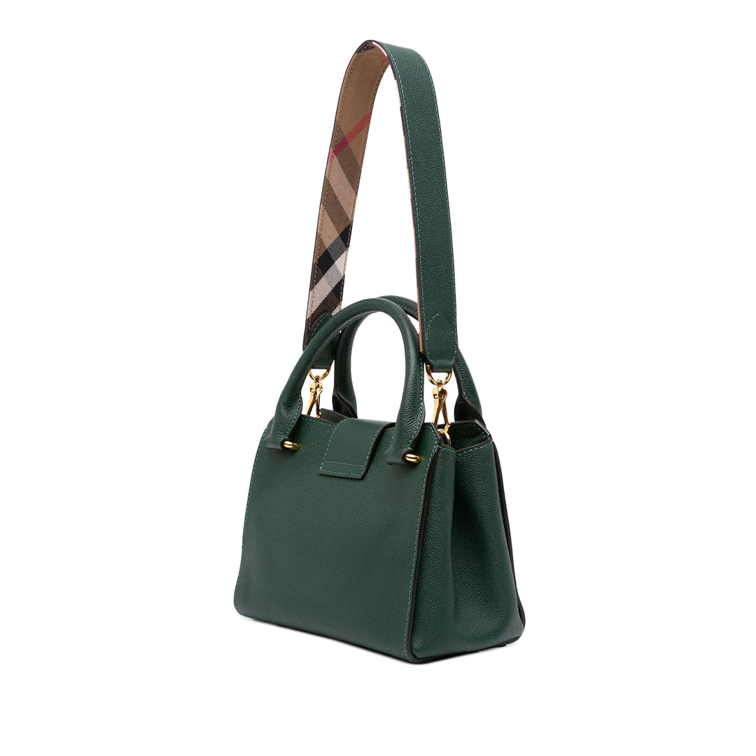 Burberry grainé Buckle Cabas Petit Cuir de veau grainé Vert – vue 2 – GABY PARIS