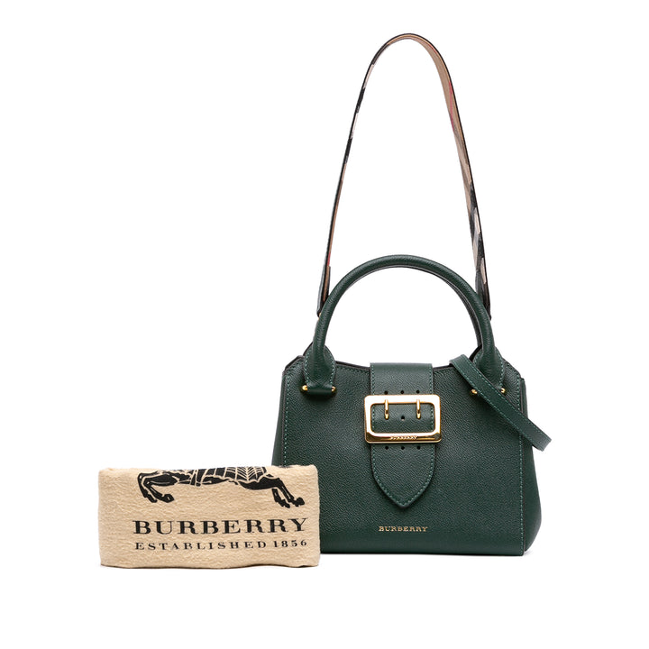 Burberry grainé Buckle Cabas Petit Cuir de veau grainé Vert – vue 7 – GABY PARIS