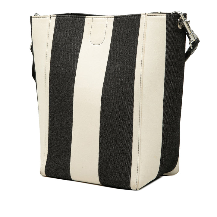 Celine Sac seau Rayé Seau Sangle Petit Noir – vue 2 – GABY PARIS