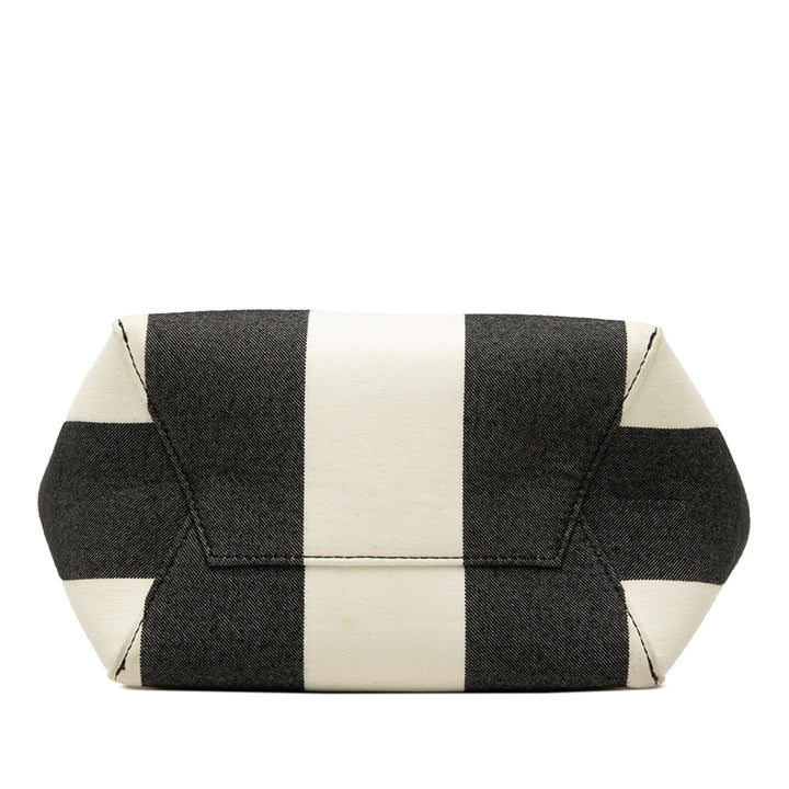 Celine Sac seau Rayé Seau Sangle Petit Noir – vue 3 – GABY PARIS