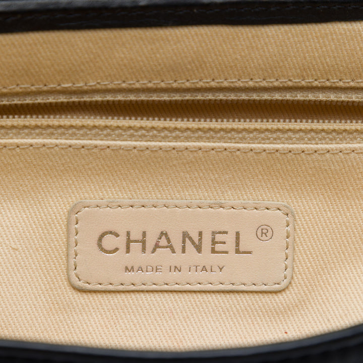 Chanel CC Raffia Fringe à finitions Cuir de veau Chain à rabat