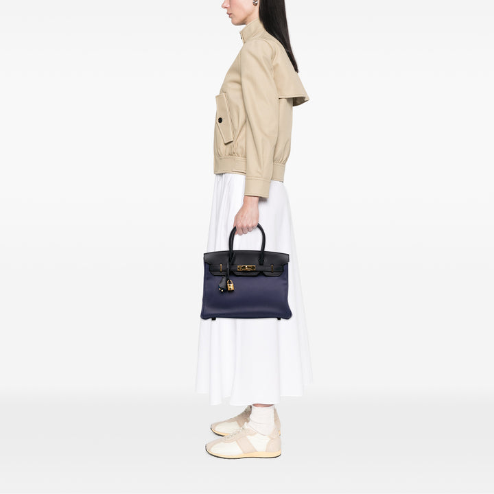 Hermès Clemence and Sombrero Verso Birkin Retourne 30 Bleu
