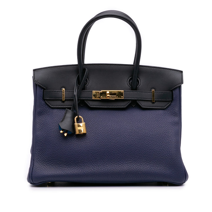 Hermès Clemence and Sombrero Verso Birkin Retourne 30 Bleu