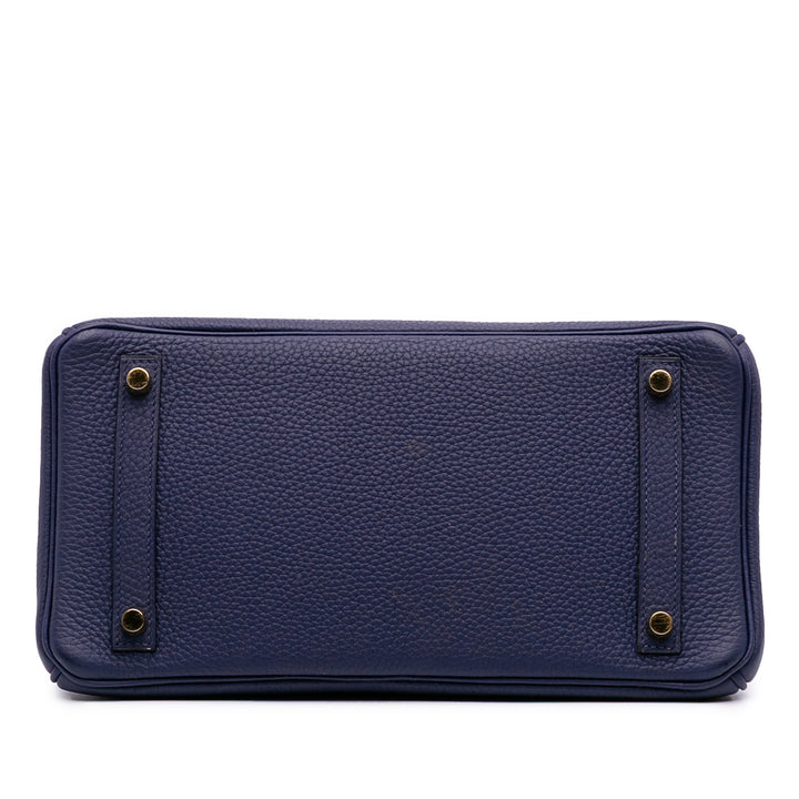 Hermès Clemence and Sombrero Verso Birkin Retourne 30 Bleu