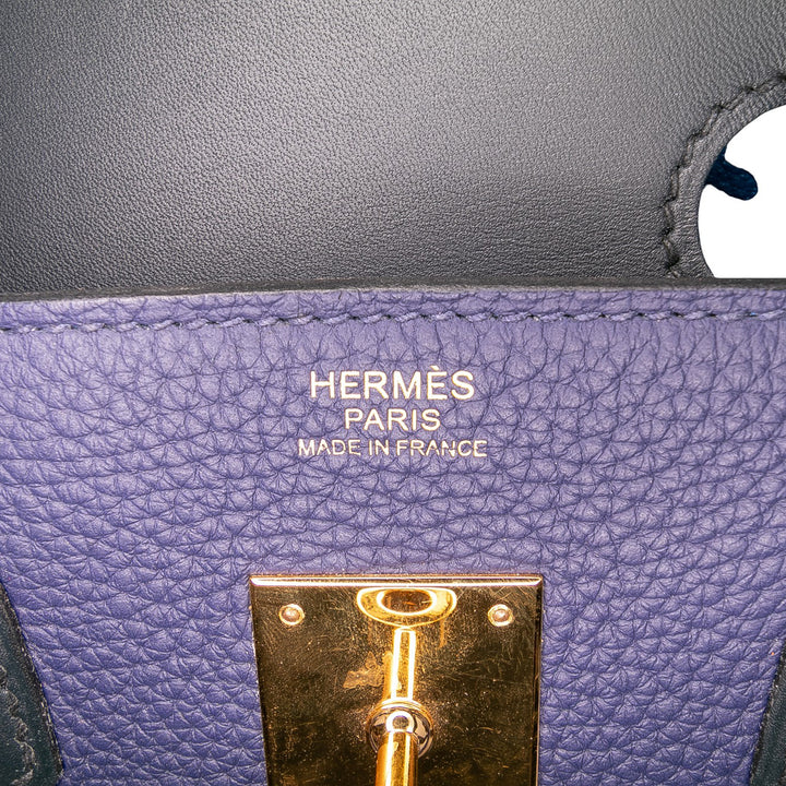 Hermès Clemence and Sombrero Verso Birkin Retourne 30 Bleu