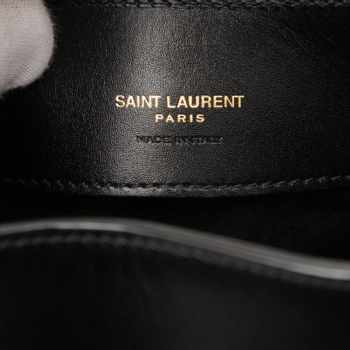 Saint Laurent Mini Shiny Cuir de veau Le 37 Bucket Bag Noir – GABY PARIS Authentique