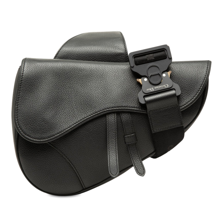 grainé Saddle Sac Cuir de veau grainé Noir