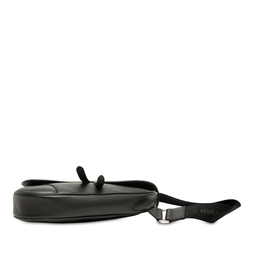 grainé Saddle Sac Cuir de veau grainé Noir