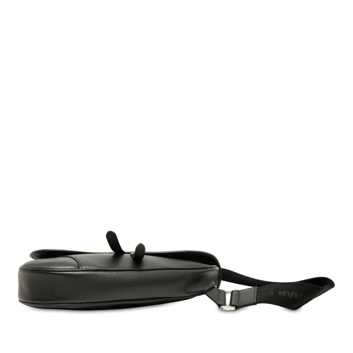 grainé Saddle Sac Cuir de veau grainé Noir