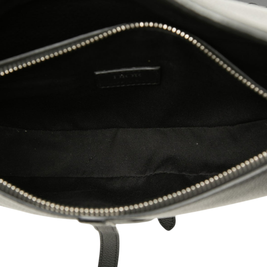 grainé Saddle Sac Cuir de veau grainé Noir