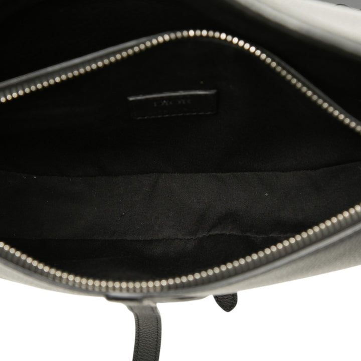 grainé Saddle Sac Cuir de veau grainé Noir