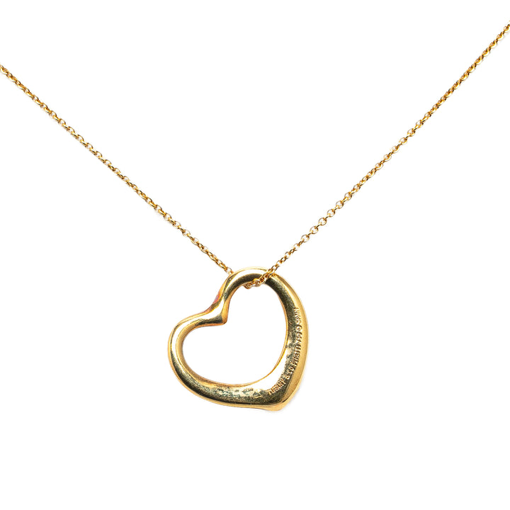 Elsa Peretti 18K Open Heart Pendant Necklace Gold - Gaby Paris