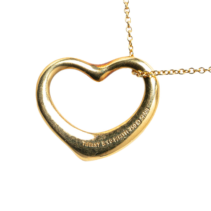 Elsa Peretti 18K Open Heart Pendant Necklace Gold - Gaby Paris