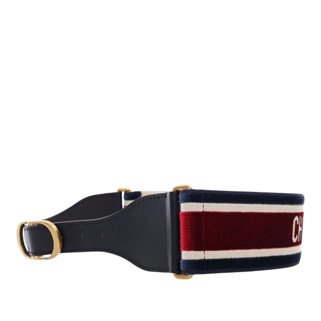 Dior Cuir et brodé Toile Wide Belt