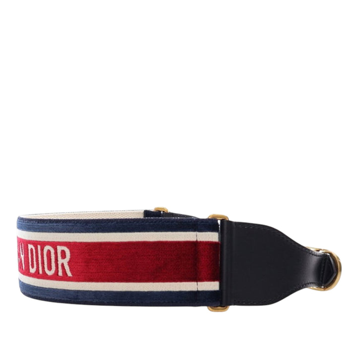 Dior Cuir et brodé Toile Wide Belt