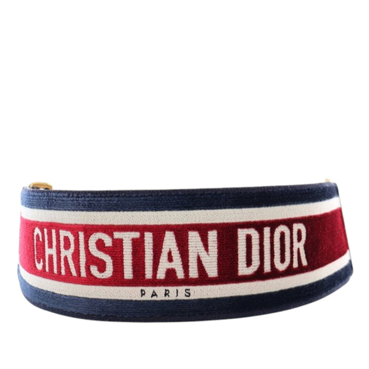 Dior Cuir et brodé Toile Wide Belt