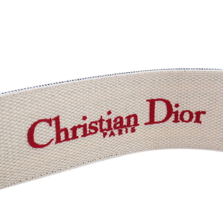 Dior Cuir et brodé Toile Wide Belt
