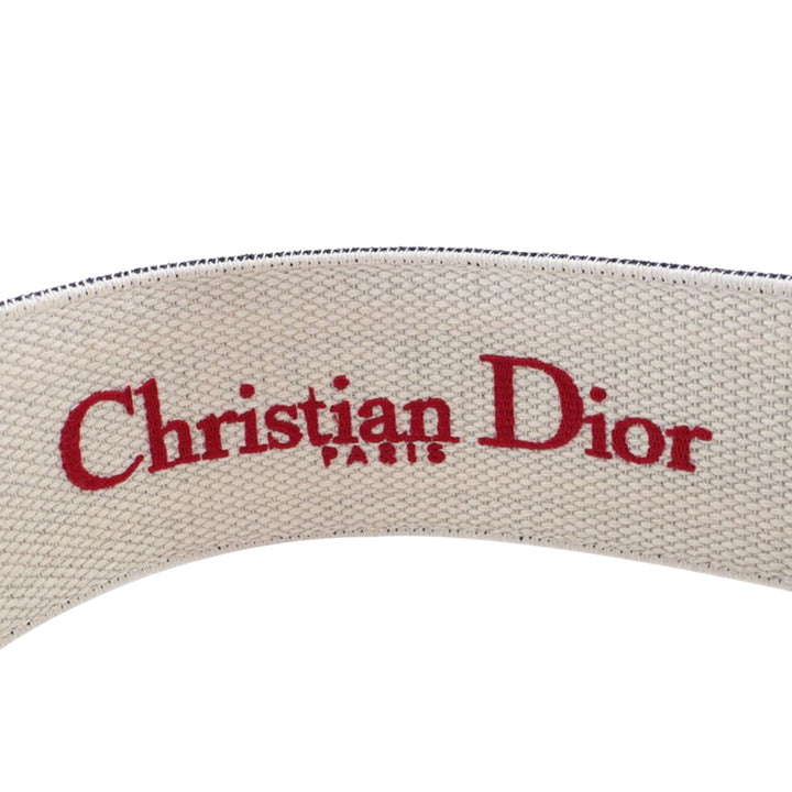 Dior Cuir et brodé Toile Wide Belt