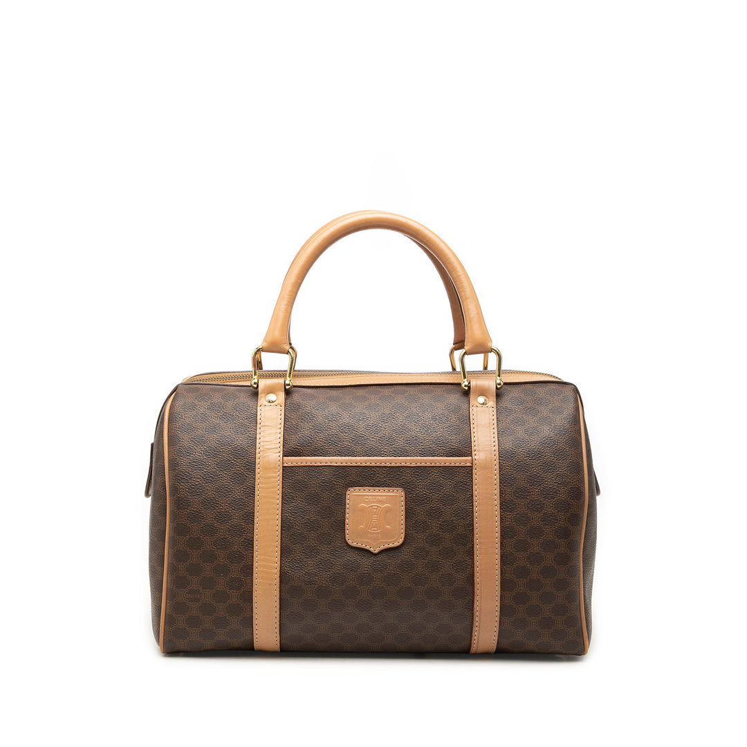 Celine Macadam Boston Sac Toile enduite Marron