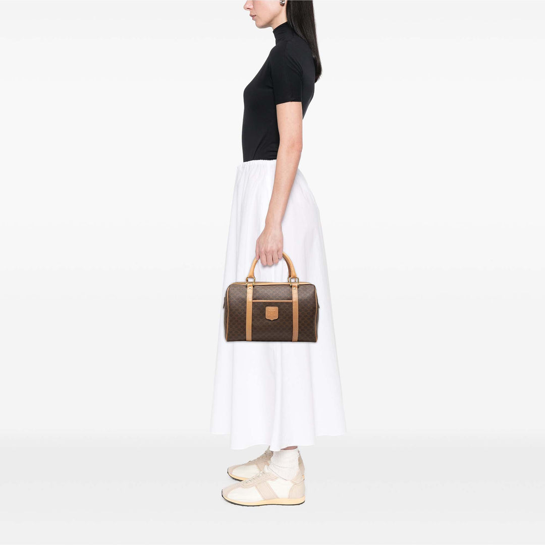 Celine Macadam Boston Sac Toile enduite Marron