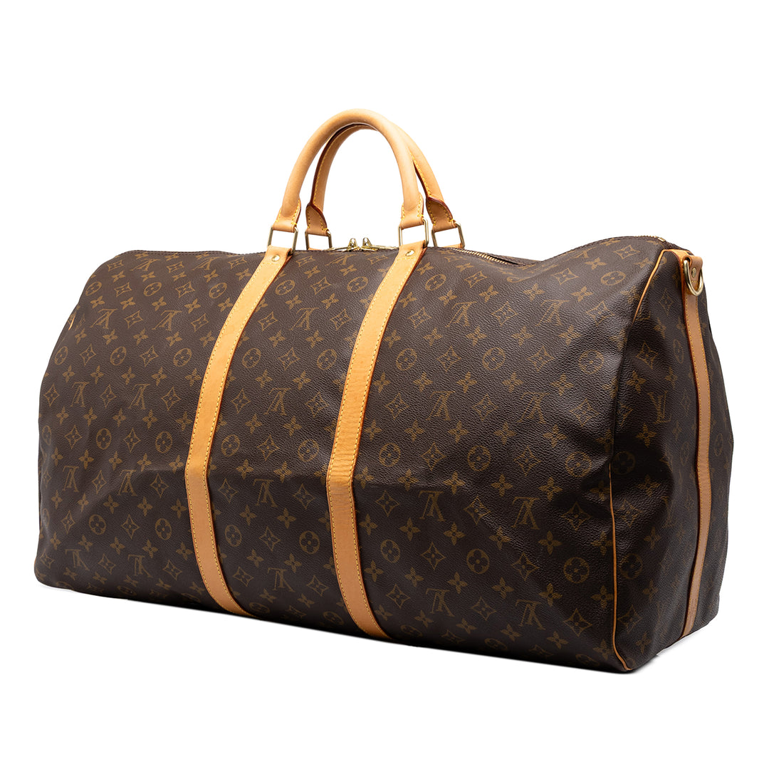 Louis Vuitton Sac de voyage Keepall Bandouliere 60 Monogram Marron – vue 2 – GABY PARIS