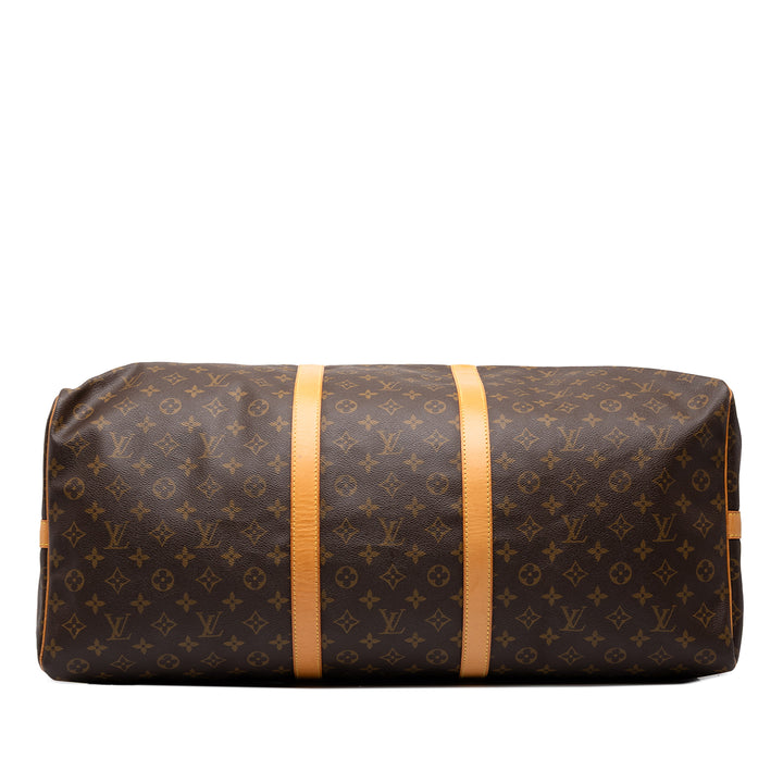 Louis Vuitton Sac de voyage Keepall Bandouliere 60 Monogram Marron – vue 3 – GABY PARIS