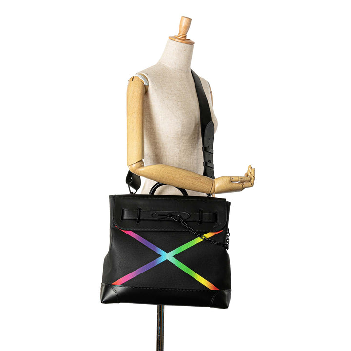 Louis Vuitton Taiga Rainbow Steamer PM Noir – GABY PARIS Authentique
