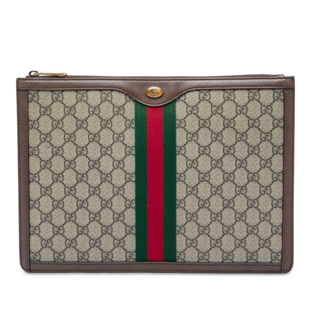 Gucci Pochette Web Ophidia GG Supreme Beige – vue principale – GABY PARIS