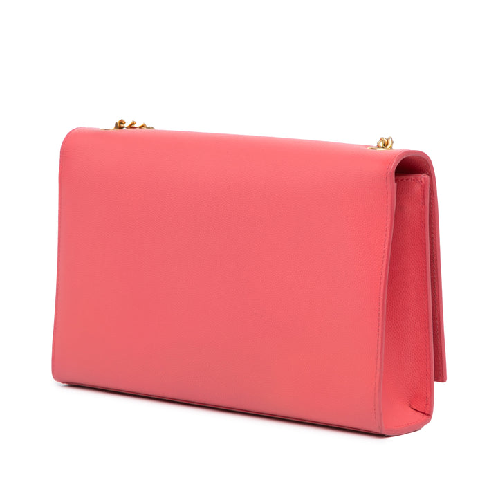 Saint Laurent Medium Grain De Poudre Monogram Kate Crossbody Pink - GABY PARIS