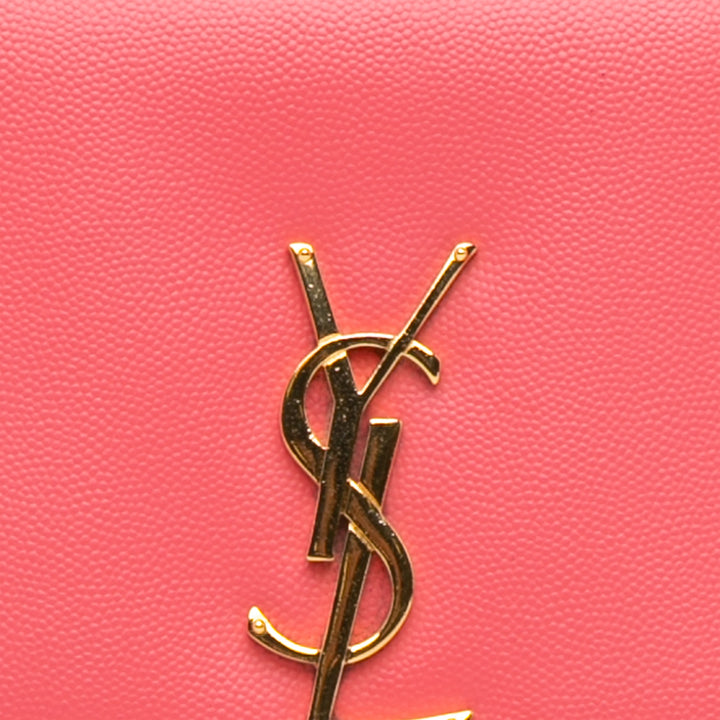 Saint Laurent Medium Grain De Poudre Monogram Kate Crossbody Pink - GABY PARIS