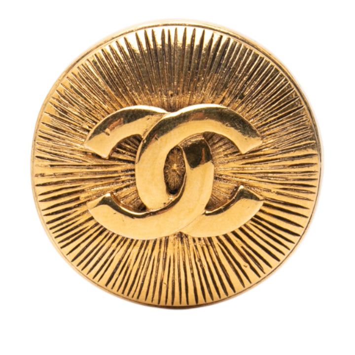 Chanel plaqué CC Rond Broche