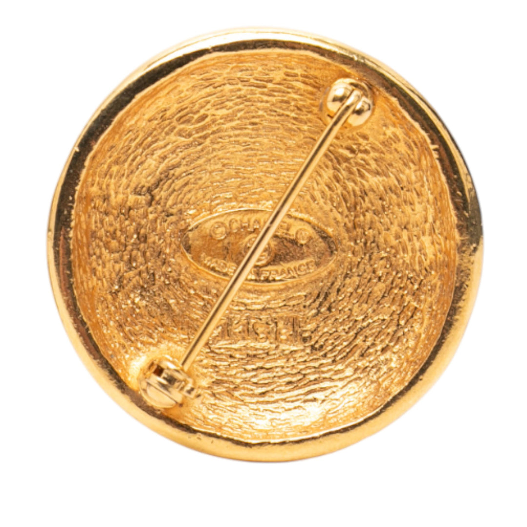 Chanel plaqué CC Rond Broche